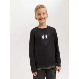 Лонгслив с принтом для мальчиков (черный, 128 /8-9 YEARS)