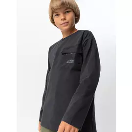 Лонгслив с принтом на спине для мальчиков (черный, 128 /8-9 YEARS)