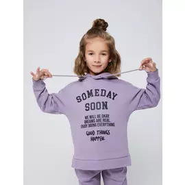Худи оверсайз для девочек (фиолетовый, 98/ 3-4 YEARS)