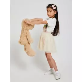 Юбка из сетки для девочек (белый, 104/ 4-5 YEARS)