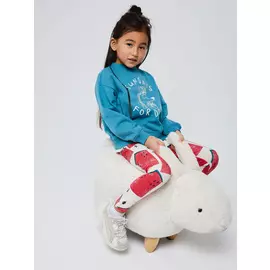 Свитшот оверсайз для девочек (бирюзовый, 104/ 4-5 YEARS)