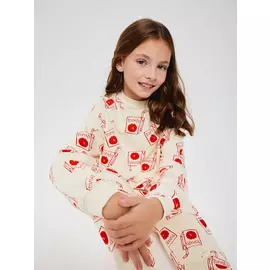 Свитшот с принтом для девочек (красный, 128/ 8-9 YEARS)