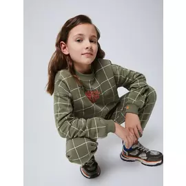 Свитшот с принтом для девочек (зеленый, 122/ 7-8 YEARS)