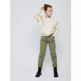 Свитшот с рюшами для девочек (белый, 140/ 10-11 YEARS)