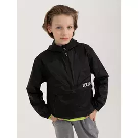 Куртка-анорак для мальчиков (черный, 146/ 11-12 YEARS)