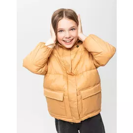 куртка для девочек (бежевый, 134/ 9-10 YEARS)