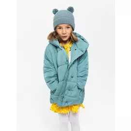 Стеганая куртка с капюшоном для девочек (бирюзовый, 98/ 3-4 YEARS)