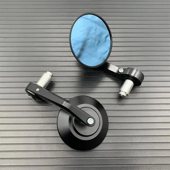 Боковые зеркала заднего вида с ЧПУ для мотоцикла, торцевое зеркало с ручкой, подходит для Ducati Monster 695 696 796 797 821 1100 1200 1200S 1200R серебряный