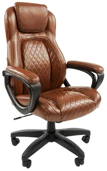 Кресло офисное Chairman 432 Chairman 7014856 коричневое, экокожа, до 120 кг