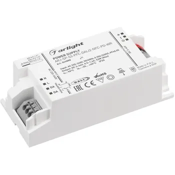 Блок питания ARJ-SP-53-PFC-DALI2-NFC-PD-WR (53W, 3-44V, 0.5-1.4A) (Arlight, IP20 Пластик) 044888
