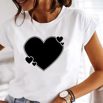 Женская футболка с принтом Music Love Printing 90-х годов Стиль Симпатичная женская женская одежда с коротким рукавом Повседневная летняя модная футболка с графическим рисунком S