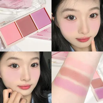 Sweetheart Powder Mist Тройные румяна Матовый натуральный телесный макияж для осветления и контуринга, подчеркивающий цвет Тройные румяна 01