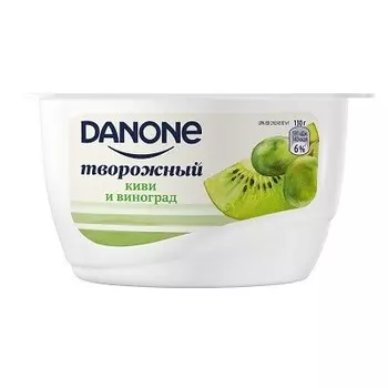 Творожный продукт данон 130 г 3, 6% киви виноград