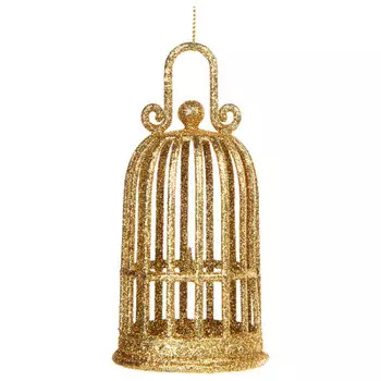 Украшение новогоднее магик тайм клетка в золоте 8 x8x17 см 86784