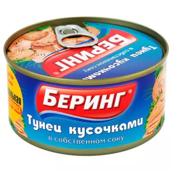 Тунец беринг 185 г кусок с/с ж/б