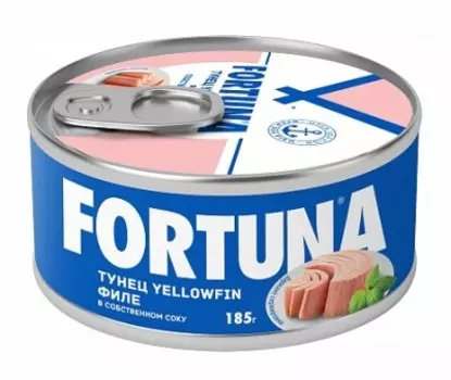 Тунец фортуна 185 г филе в с/с ж/б