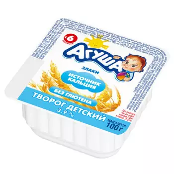 Творог Агуша 100г 3,9% злаки с 6-ти месяцев