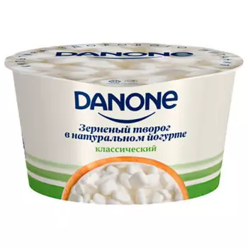 Творог данон 150 г 5% зерненый в йогурте натуральный