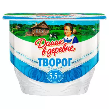 Творог домик в деревне 170г 5,5% мягкий стакан