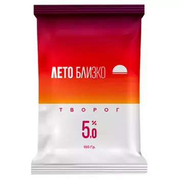 Творог лето близко 180г 5%