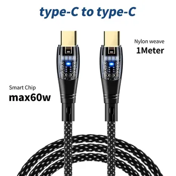 Fonken PD, 60 Вт, кабель для быстрой зарядки Type-C на Type-C, 20 Вт, Type C на Lightning USB 2.4A, прозрачный шнур для быстрой зарядки данных USB to Micro USB чёрный