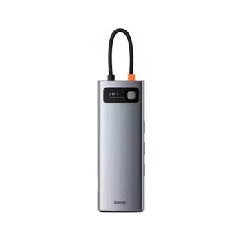 Хаб Baseus Metal Gleam Series 9-in-1 Multifunctional Type-C HUB Space Gray (CAHUB-CU0G)
