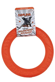 Игрушка д/собак кольцо восьмигранное среднее оранжевое диаметр 26,5 см толщина 4,6 см
