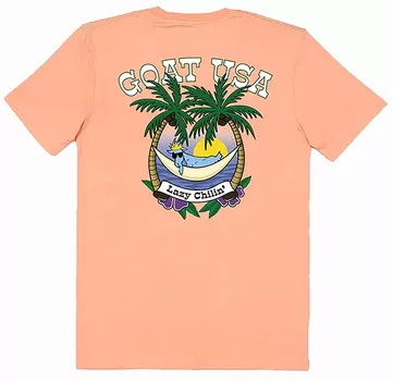 Футболка Lazy Chillin' для взрослых GOAT USA, цвет Peach Cream