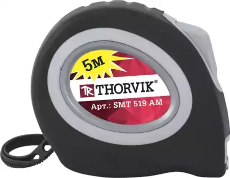 рулетка с магн. захватом и автостопом! в обрезиненном корпусе, 5 м\ SMT519AM THORVIK