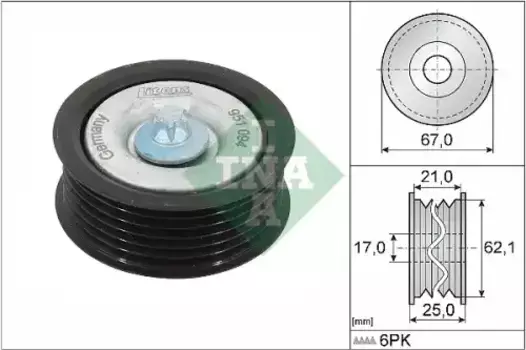ролик обводной ремня НО!\ MB W204/W212 1.8/2.0/2.5CGI 07> 532 0629 10 INA