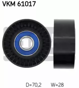 ролик обводной!\ Toyota Avensis 2.0/2.2D 05>/Corolla 2.2D 05> VKM61017 SKF