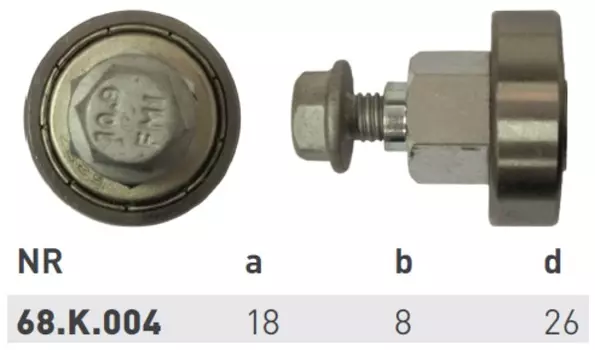 ролик сдвижной крыши! металлическая обойма, D=26\ 68.K.004 BOZAMET
