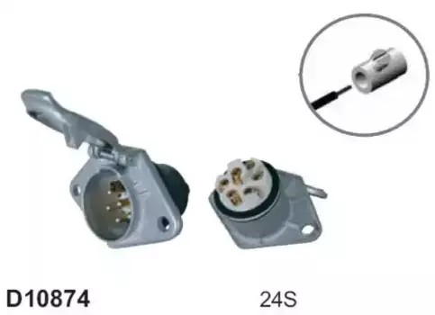 розетка !7/6. метал, соед. обжимное, 24V, Typ S, ISO3731 EuropaS \ D10874 VIGNAL