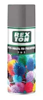 RT-150.30 REXTON Грунт-эмаль по ржавчине 3 в 1, серый, аэрозоль 520 мл(1)