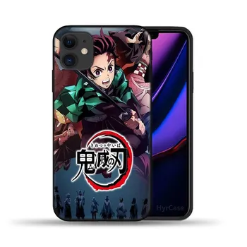 Чехол для телефона Demon Slayer с японским аниме для iPhone 11 12 13 Pro Max X XS XR 6 6S 7 8 Plus 5S SE 2020 12Pro 12Mini, черный силиконовый чехол iphone 5 5s Se