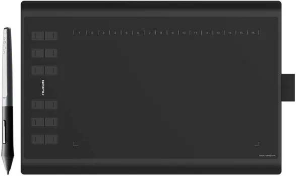 Графический планшет Huion H1060P, 254x159, 5080 lpi, черный