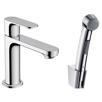 Смеситель для раковины Hansgrohe Rebris S с гигиеническим душем хром