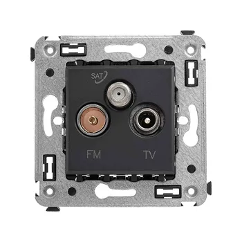 Розетка DKC 4412533 TV-FM-SAT в стену, "Черный матовый", "Avanti"