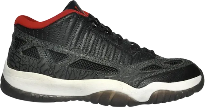 Кроссовки Air Jordan 11 Retro Low IE Black Charcoal Red 2003, черный
