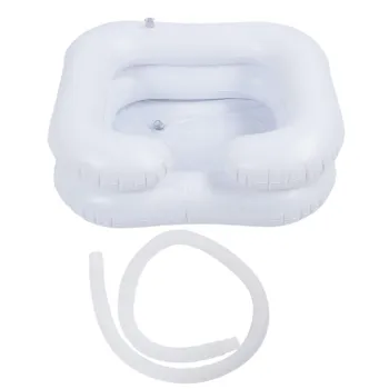 Inflatable Shampoo Basin PVC Portable Leakproof Folding Hair Washing Tray for Elderly Pregnant прозрачный