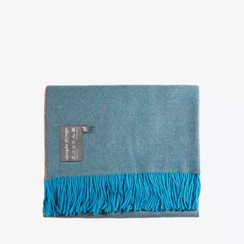 Herringbone Azure-Grey Плед