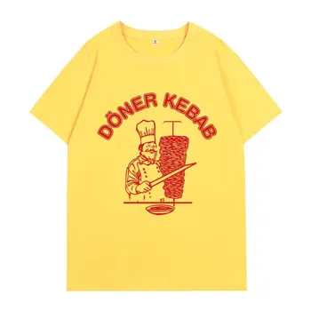 Модная футболка унисекс с принтом Doner Kebab, женская хлопковая футболка с коротким рукавом, большие футболки Harajuku, уличная одежда, топы для пар L