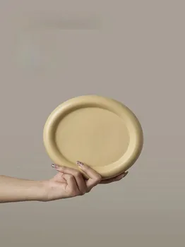 Ins Nordic Style Creative Cloud Tray Desktop Dessert Cake Plate Steak Salad Plate Ceramic Heart Fruit Plate Decoration