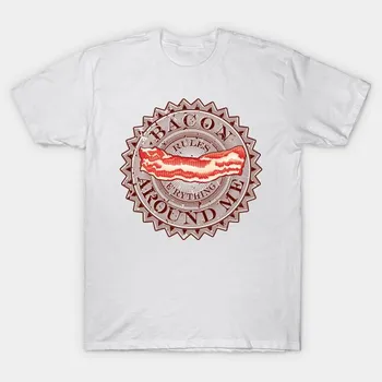 Футболка женская Bacon Rules Everything Around Me BREAM Harajuku Print Kawaii футболка летняя женская футболка с коротким рукавом топ футболка S розовый