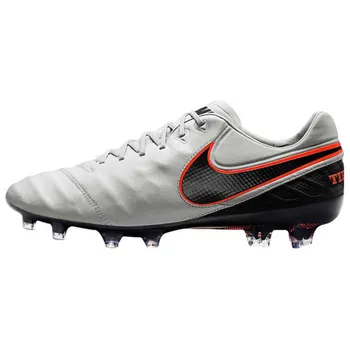 Nike Бутсы Tiempo Legend 6 FG Unisex, цвет: белый, чистый платиновый, металлик, серебро, черный 819177-001 42
