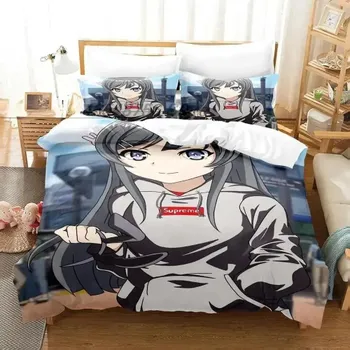Комплект постельного белья Game VOEZ Single Twin Full Queen King Size для взрослых и детей, комплект пододеяльников с 3D-принтом и аниме-простыней EU Single 135x200cm