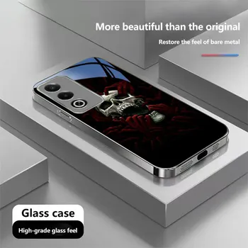 Чехол для телефона N200 Nightmares Skull Design для iPhone 16 15 Pro Max 8 Plus Samsung S24 S23 A54 A35 Redmi Note 13 12 Pro с покрытием из закаленного стекла for iPhone 6/6S