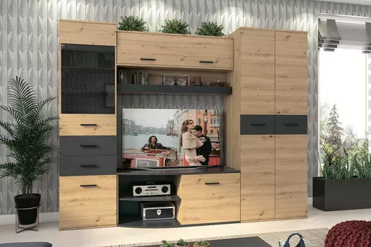 Гостиная Амалия СТЛ.430.00 Дуб дикий/Черный графит