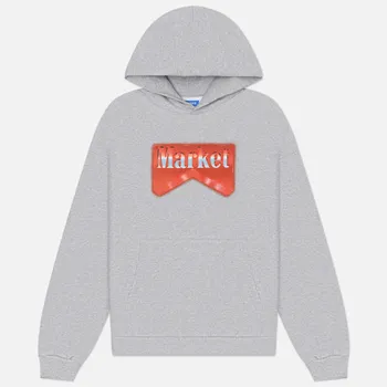 Мужская толстовка MARKET Bullrider Hoodie, цвет серый, размер XL