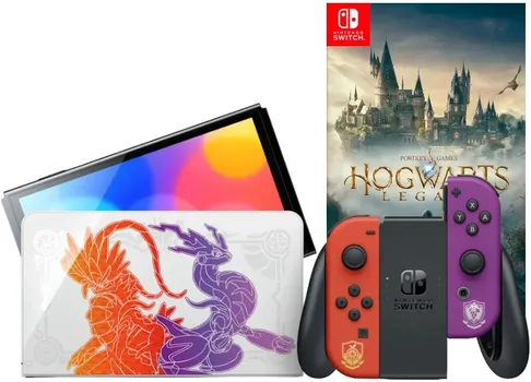 Игровая приставка Nintendo Switch OLED 64GB (Pokemon Scarlet and Violet Edition) + Игра Hogwarts Legacy